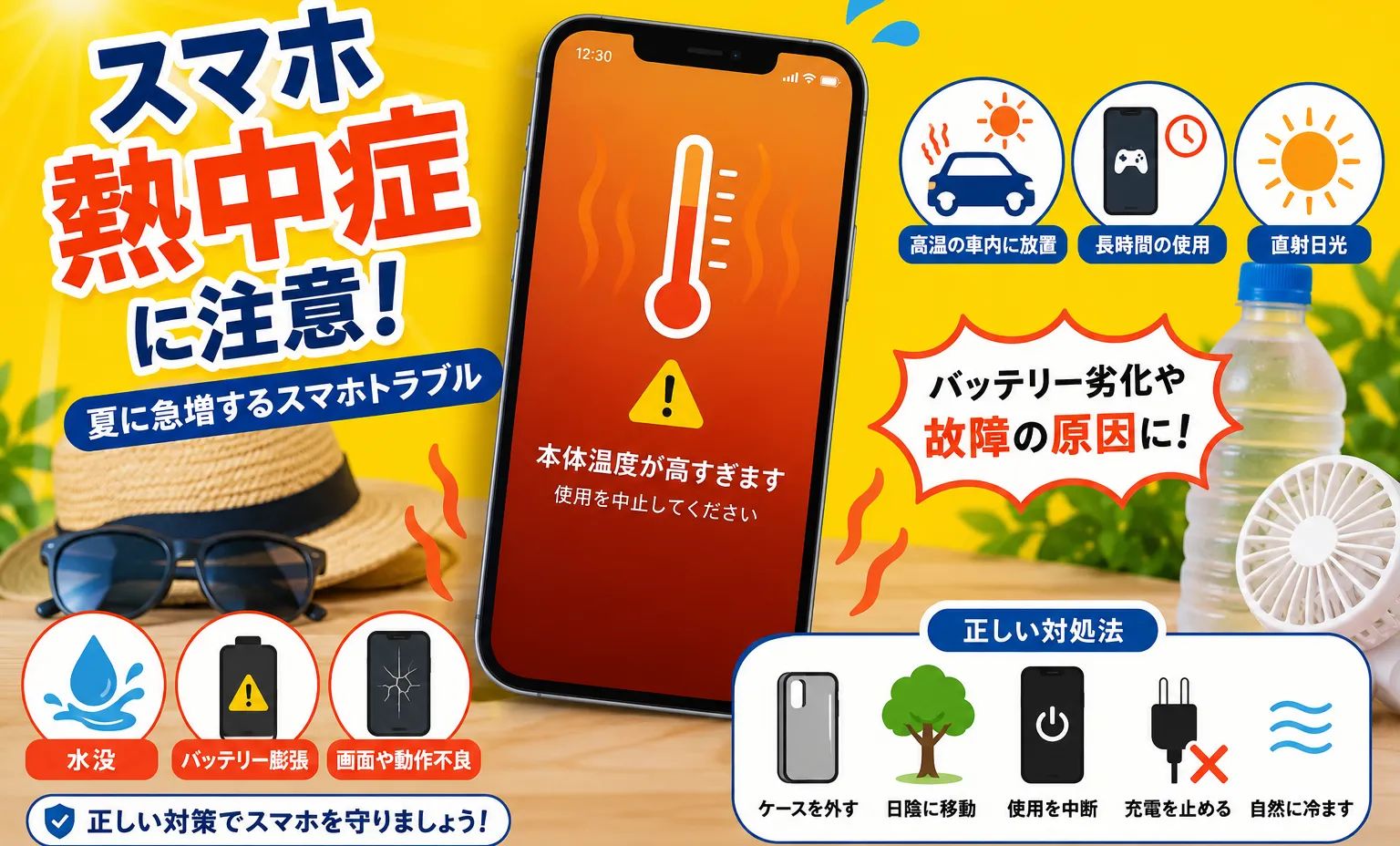 📱スマホ熱中症とは？夏に急増するスマホトラブルと対策方法