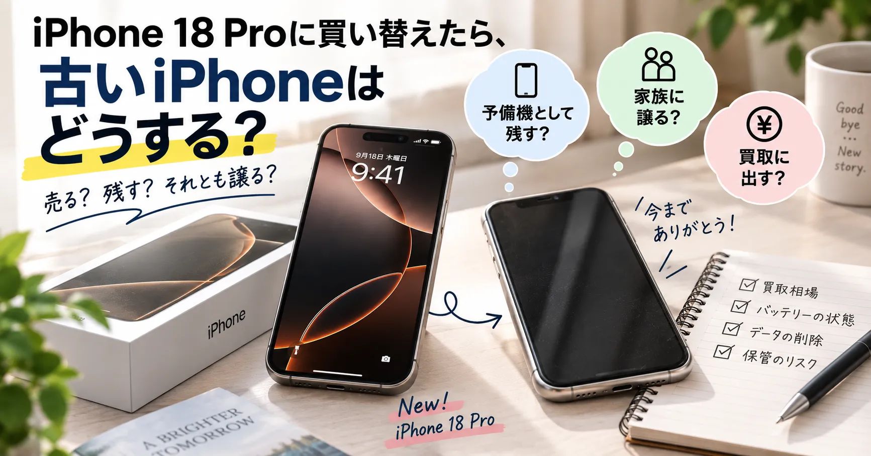 iPhone 18 Proに買い替えたら、古いiPhoneはすぐ売るべき？保管するメリット・デメリット