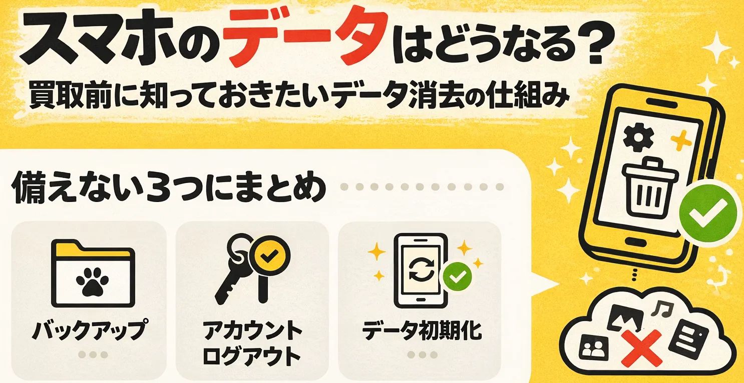 スマホのデータはどうなる？買取前に知っておきたいデータ消去の仕組み