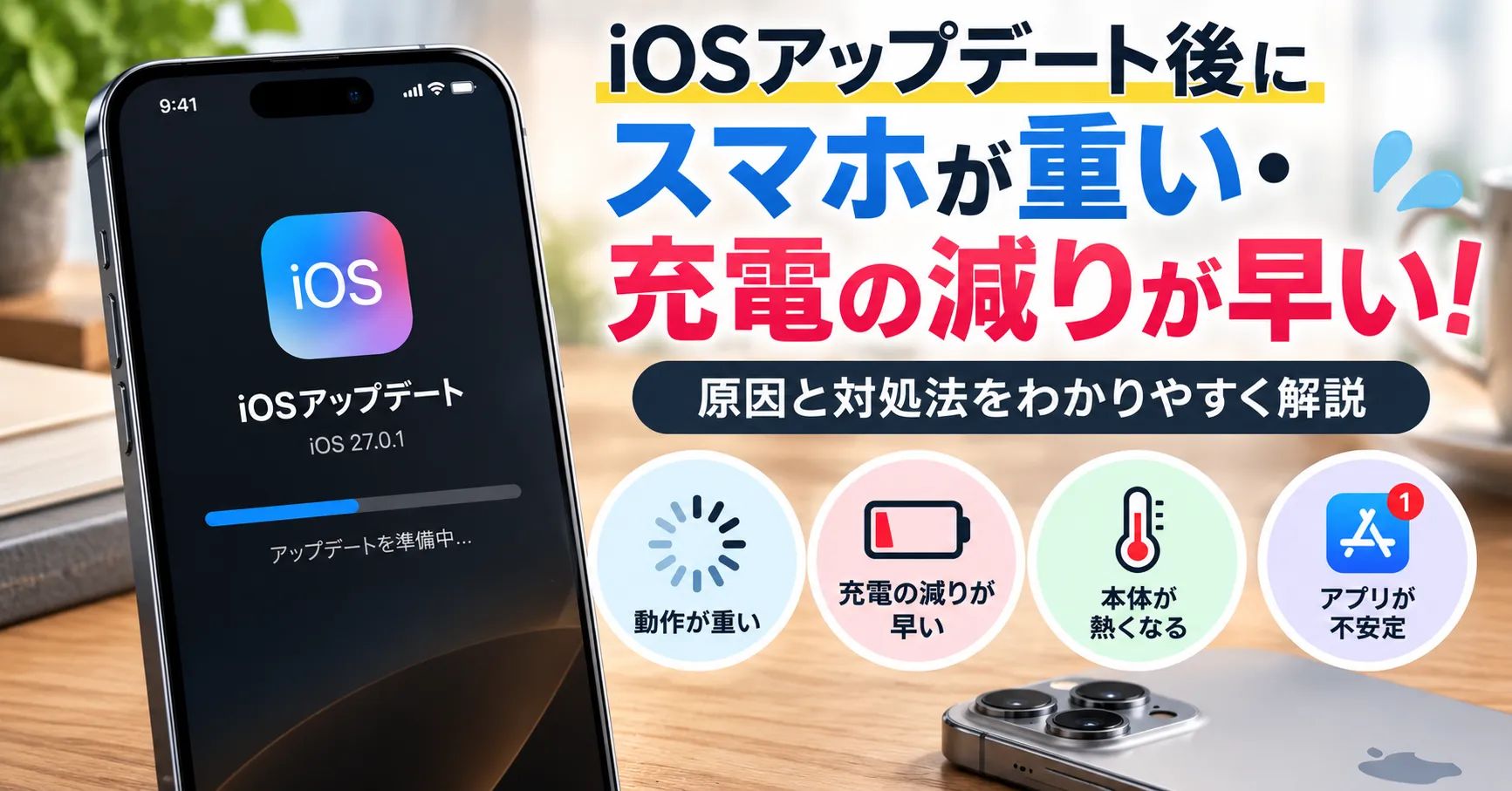 iOSアップデート後にスマホが重い・充電の減りが早い！原因と対処法